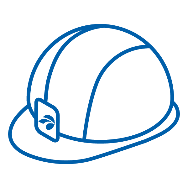 icon drawing of blue hard hat